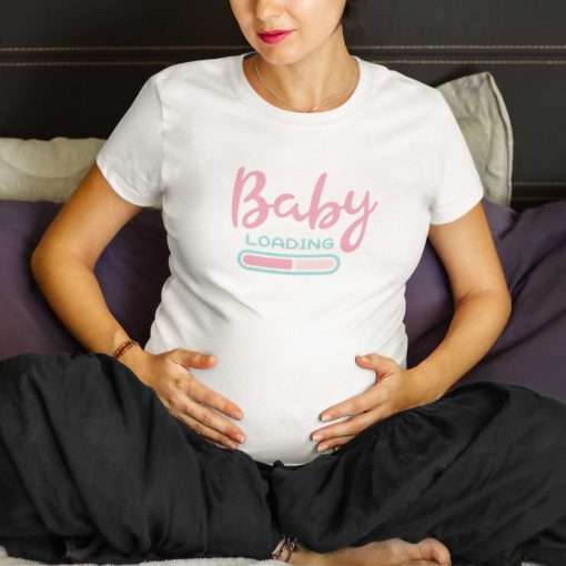 Baby Loading Mom Funny Pregnancy Announcement Tee - Image 9