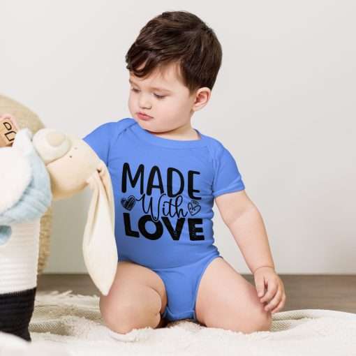 Made With Love Quote Soft Short Sleeve Bodysuit - Image 5