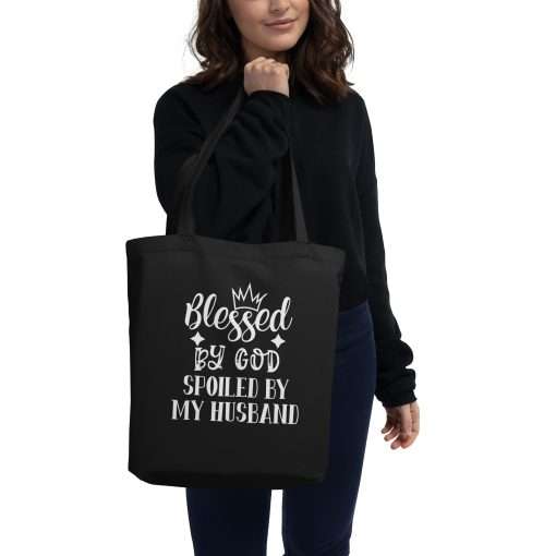 Blessed by God Spoiled by My Husband Eco Tote Bag - Image 2