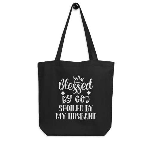 Blessed by God Spoiled by My Husband Eco Tote Bag - Image 5