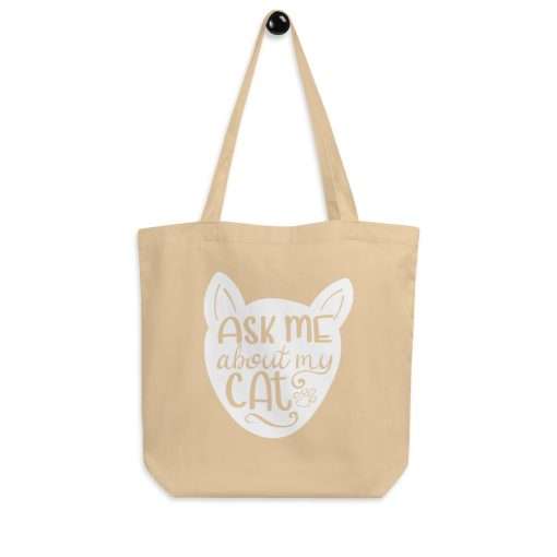 Ask Me About My Cat Eco Cat Lovers Tote Bag - Image 6