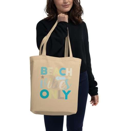 Eco-Friendly Organic Cotton Tote Bag Beach Vibes Only - Image 3