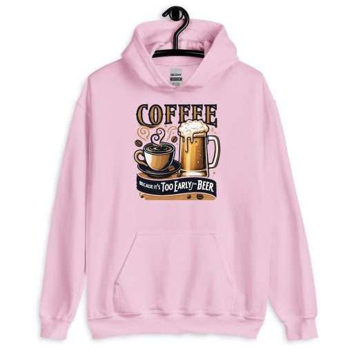 Unisex Heavy Blend Hoodie Coffee Because It's Too Early For Beer - Image 5