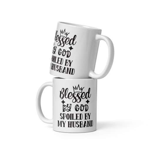 Blessed by God Spoiled by My Husband Mug - Image 2