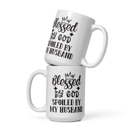 Blessed by God Spoiled by My Husband Mug - Image 3