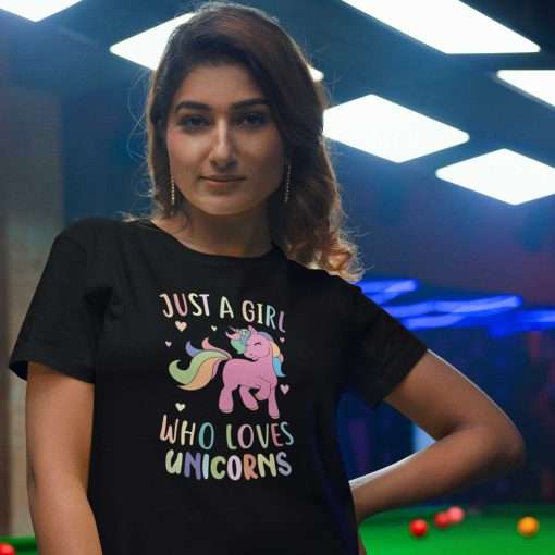 Just a Girl Who Loves Unicorns Unisex T-Shirt - Image 9