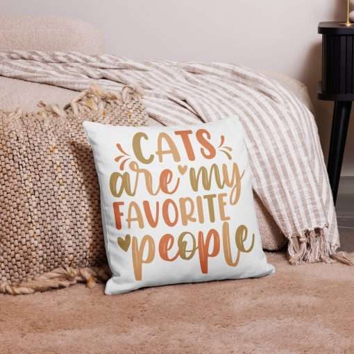 Cats Are My Favorite People Throw Pillow - Image 3