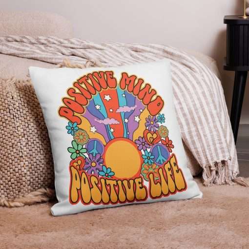 Decorative Hippie Boho Pillow Positive Mind Positive Life - Image 4