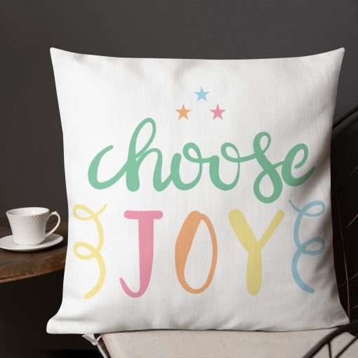 Choose Joy Inspirational Quote Throw Pillow