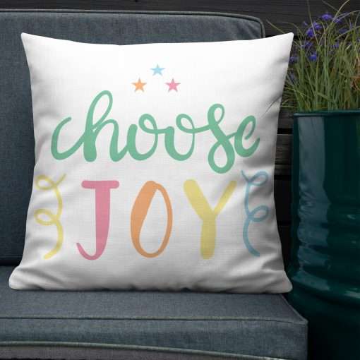 Choose Joy Inspirational Quote Throw Pillow - Image 3