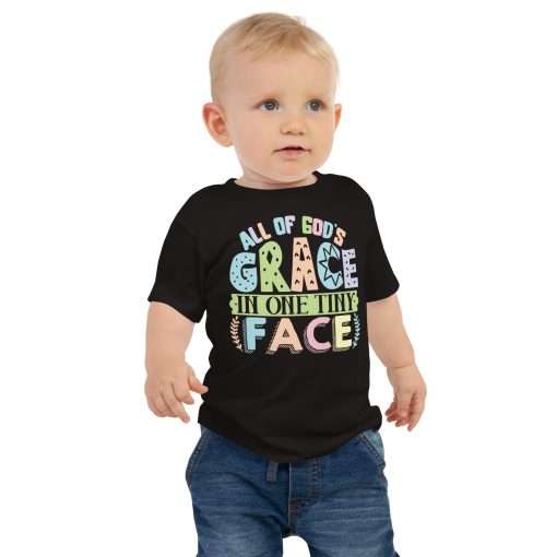 All of God's Grace in One Tiny Face Baby Short Sleeve T-shirt