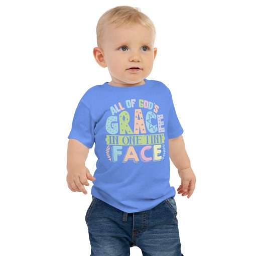 All of God's Grace in One Tiny Face Baby Short Sleeve T-shirt - Image 2