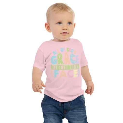 All of God's Grace in One Tiny Face Baby Short Sleeve T-shirt - Image 3