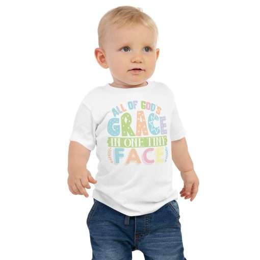 All of God's Grace in One Tiny Face Baby Short Sleeve T-shirt - Image 4