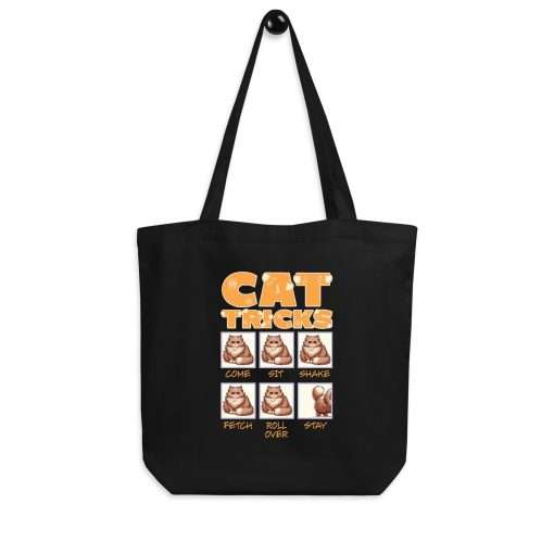 Funny Cat Tricks Reusable Grocery Book Tote Bag