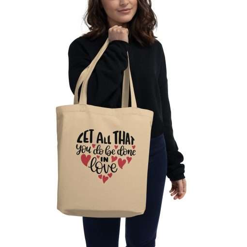 Let All That You Do Be Done in Love Christian Faith Tote Bag - Image 2