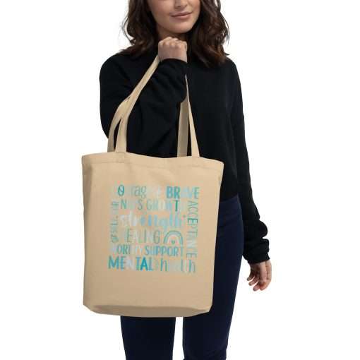 Mindful Mental Health Cloud Words Eco Tote Bag - Image 3