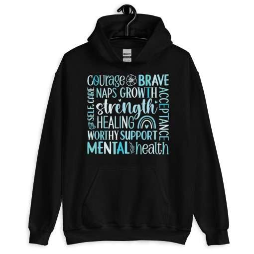 Mental Health Motivational Word Cloud Hoodie