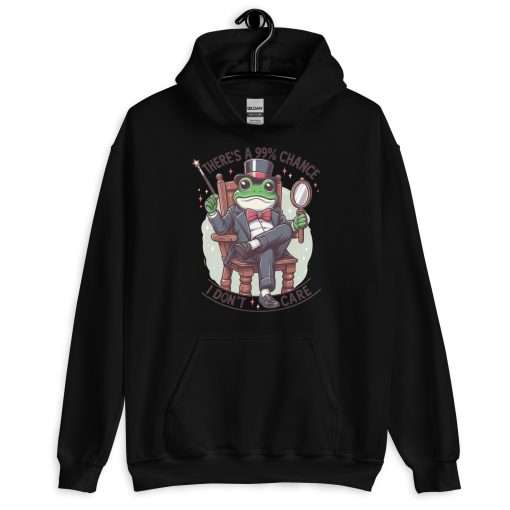 There's a 99% Chance I Don't Care Witty Frog Hoodie - Image 2