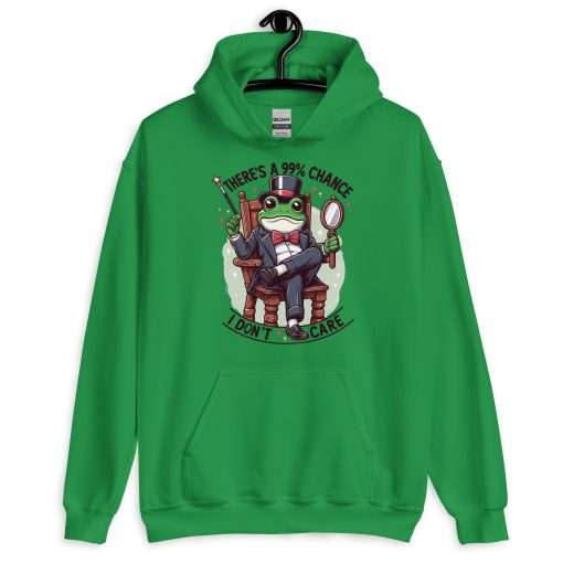 There's a 99% Chance I Don't Care Witty Frog Hoodie - Image 4