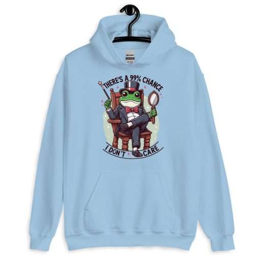 There's a 99% Chance I Don't Care Witty Frog Hoodie - Image 7