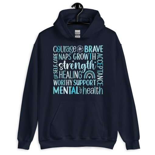 Mental Health Motivational Word Cloud Hoodie - Image 2