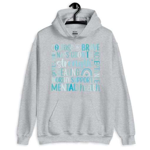 Mental Health Motivational Word Cloud Hoodie - Image 6