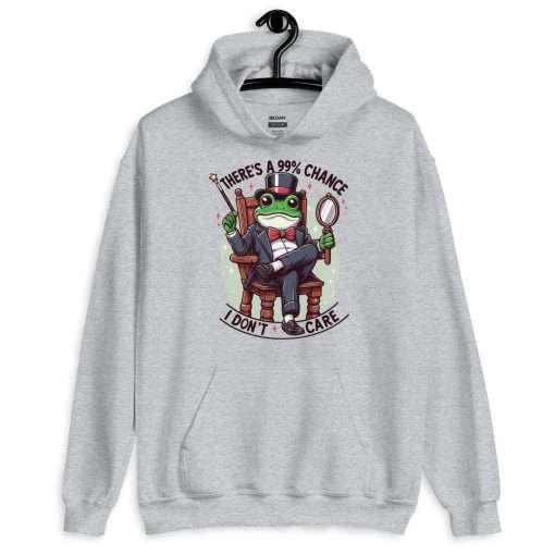 There's a 99% Chance I Don't Care Witty Frog Hoodie - Image 6