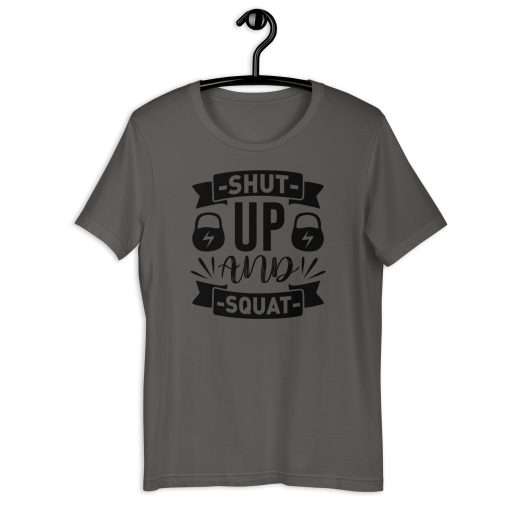 Shut Up and Squat Fitness Quote Shirt - Image 3