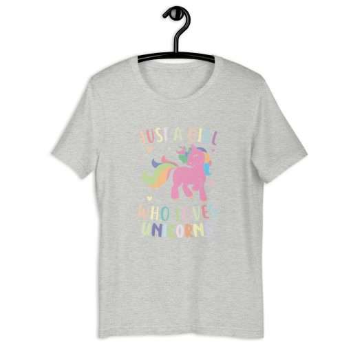 Just a Girl Who Loves Unicorns Unisex T-Shirt - Image 4