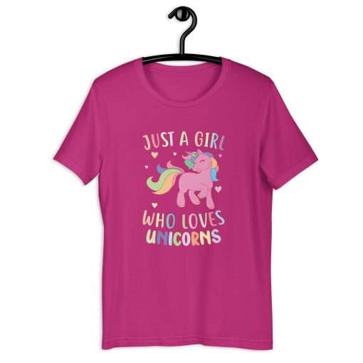 Just a Girl Who Loves Unicorns Unisex T-Shirt - Image 3