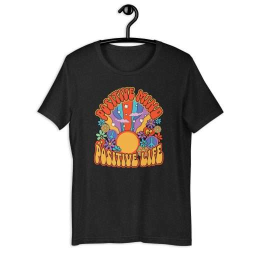 Positive Mind Positive Life Hippie Boho T-Shirt - Image 2