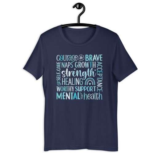 Mental Health Motivational Word Cloud T-Shirt - Image 2