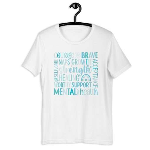 Mental Health Motivational Word Cloud T-Shirt - Image 9