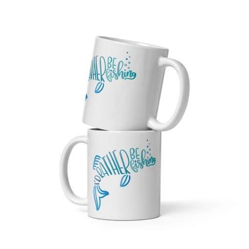 Funny Fishing Quote Mug I'd Rather Be Fishing - Image 2