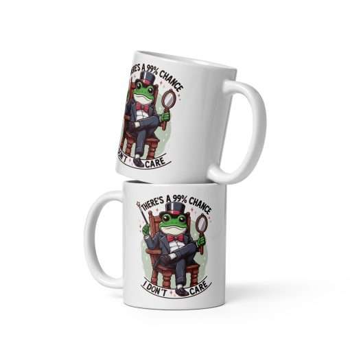 There's a 99% Chance I Don't Care Sarcastic Frog Mug - Image 2