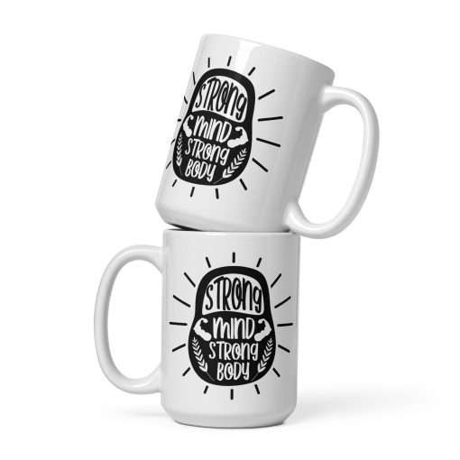 Motivational Fitness Mug Strong Mind Strong Body - Image 3