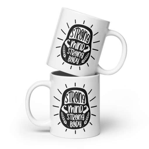 Motivational Fitness Mug Strong Mind Strong Body