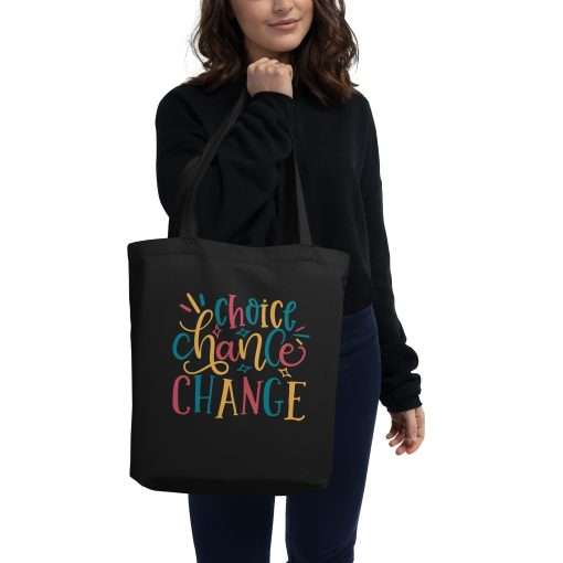 Choice Chance Change Motivational Organic Cotton Tote - Image 2